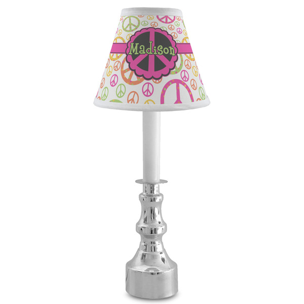 Peace Sign Small Chandelier Lamp - LIFESTYLE (on candle stick)