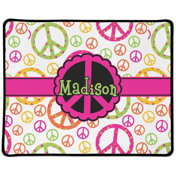 Custom Peace Sign Large Gaming Mouse Pad - 12.5" x 10" (Personalized)