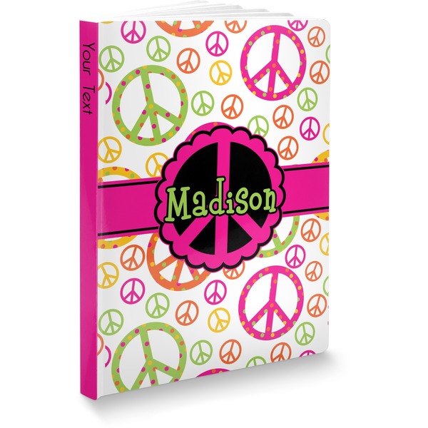 Custom Peace Sign Softbound Notebook - 7.25" x 10" (Personalized)