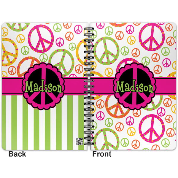 Peace Sign Spiral Journal 7 x 10 - Apvl
