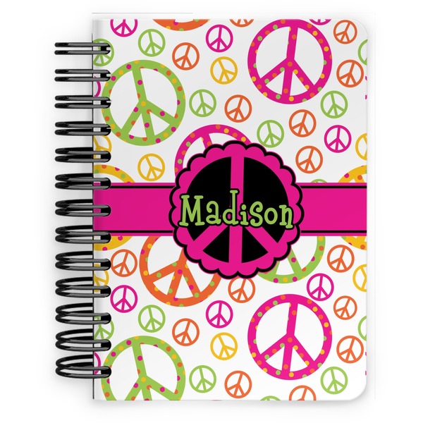 Custom Peace Sign Spiral Notebook - 5x7 w/ Name or Text