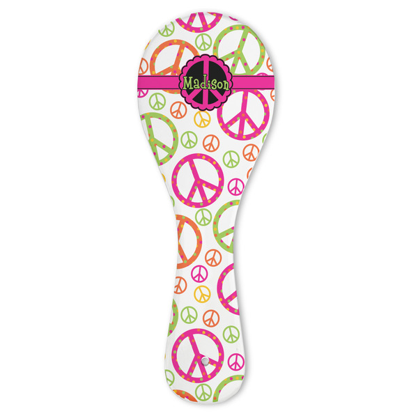 Custom Peace Sign Ceramic Spoon Rest (Personalized)