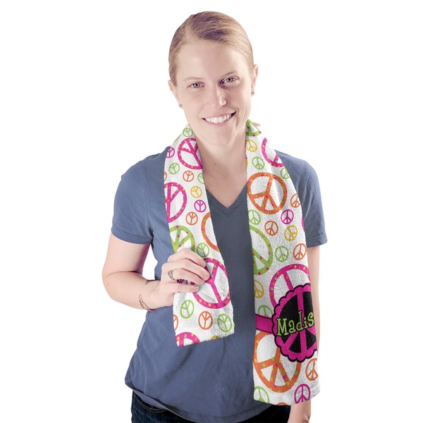 Peace Sign Sport Towel - Exercise use - Model
