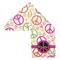 Peace Sign Sports Towel Folded - Both Sides Showing