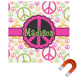 Peace Sign Square Car Magnet - 10" (Personalized)