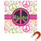 Peace Sign Square Car Magnet - 6" (Personalized)