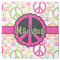 Peace Sign Square Rubber Backed Coaster (Personalized)
