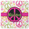 Peace Sign Square Rubber Backed Coaster (Personalized)