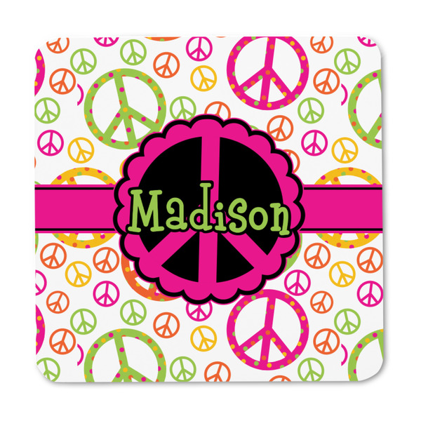 Peace Sign Square Fridge Magnet - FRONT