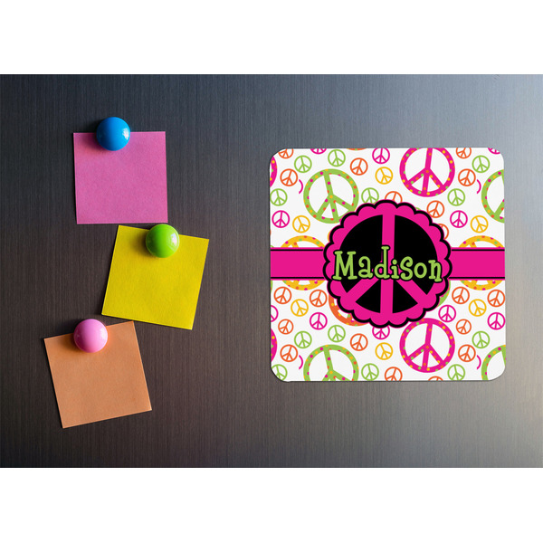 Peace Sign Square Fridge Magnet - LIFESTYLE