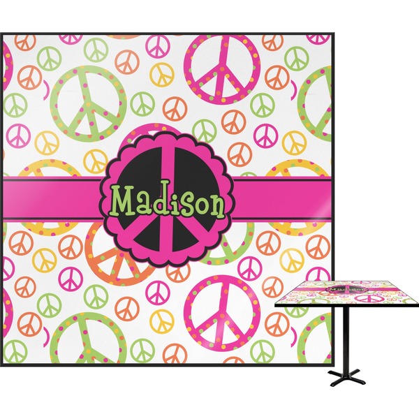 Custom Peace Sign Square Table Top - 30" (Personalized)