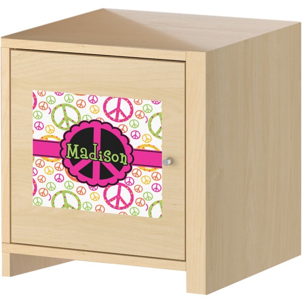 Peace Sign Square Wall Decal on Wooden Cabinet