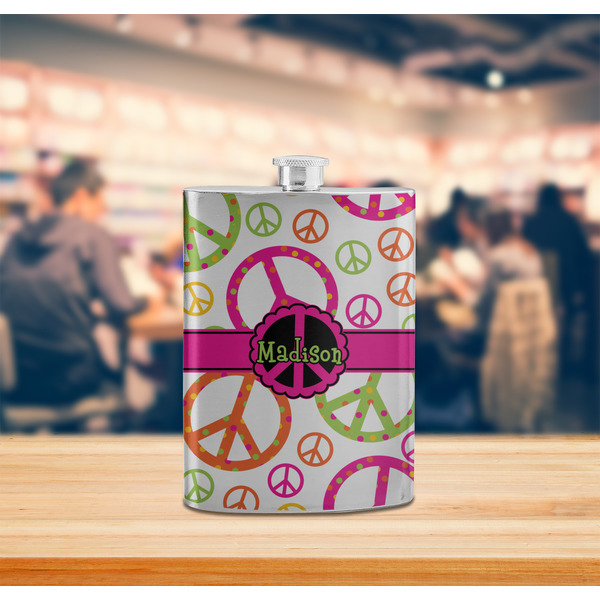 Peace Sign Stainless Steel Flask - LIFESTYLE 2