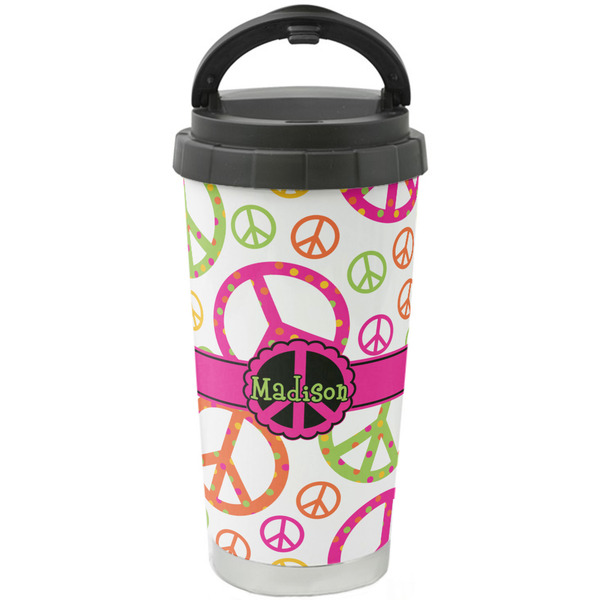 Custom Peace Sign Stainless Steel Coffee Tumbler (Personalized)