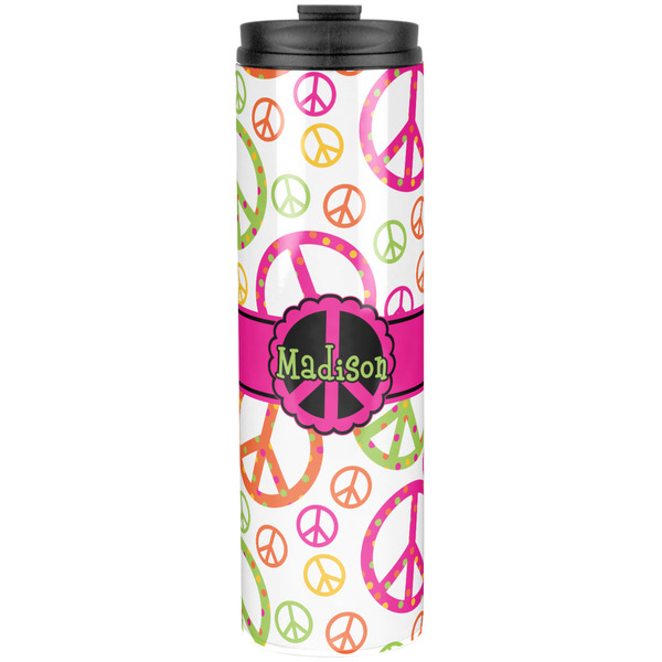 Custom Peace Sign Stainless Steel Skinny Tumbler - 20 oz (Personalized)