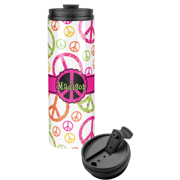 Custom Peace Sign Stainless Steel Skinny Tumbler (Personalized)