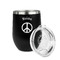 Peace Sign Stainless Wine Tumblers - Black - Double Sided - Alt View