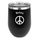 Peace Sign Stemless Wine Tumbler - 5 Color Choices - Stainless Steel  (Personalized)