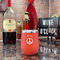 Peace Sign Stainless Wine Tumblers - Coral - Double Sided - In Context