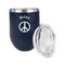 Peace Sign Stainless Wine Tumblers - Navy - Double Sided - Alt View