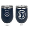 Peace Sign Stainless Wine Tumblers - Navy - Double Sided - Approval