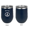 Peace Sign Stainless Wine Tumblers - Navy - Single Sided - Approval