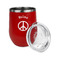 Peace Sign Stainless Wine Tumblers - Red - Double Sided - Alt View