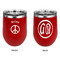 Peace Sign Stainless Wine Tumblers - Red - Double Sided - Approval