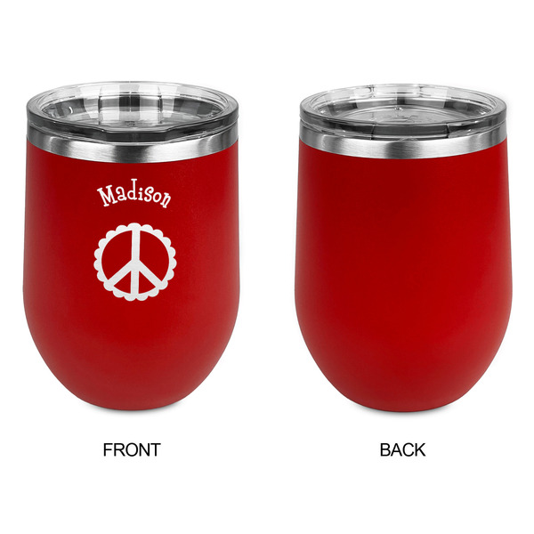 Peace Sign Stainless Wine Tumblers - Red - Single Sided - Approval