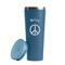 Peace Sign Steel Blue RTIC Everyday Tumbler - 28 oz. - Lid Off