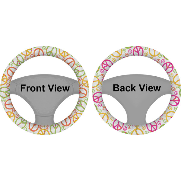 Peace Sign Steering Wheel Cover- Front and Back