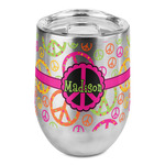 Peace Sign Stemless Wine Tumbler - Full Print (Personalized)