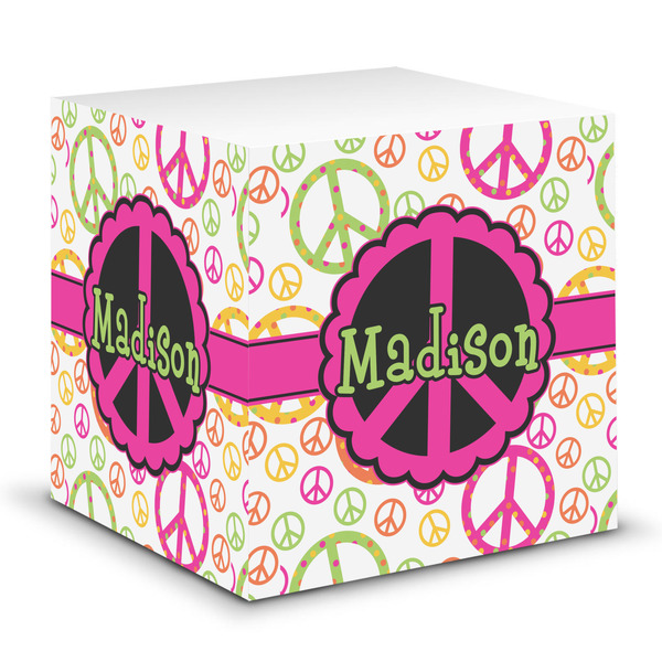 Custom Peace Sign Sticky Note Cube (Personalized)