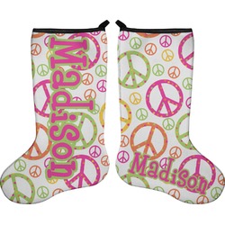 Peace Sign Holiday Stocking - Double-Sided - Neoprene (Personalized)