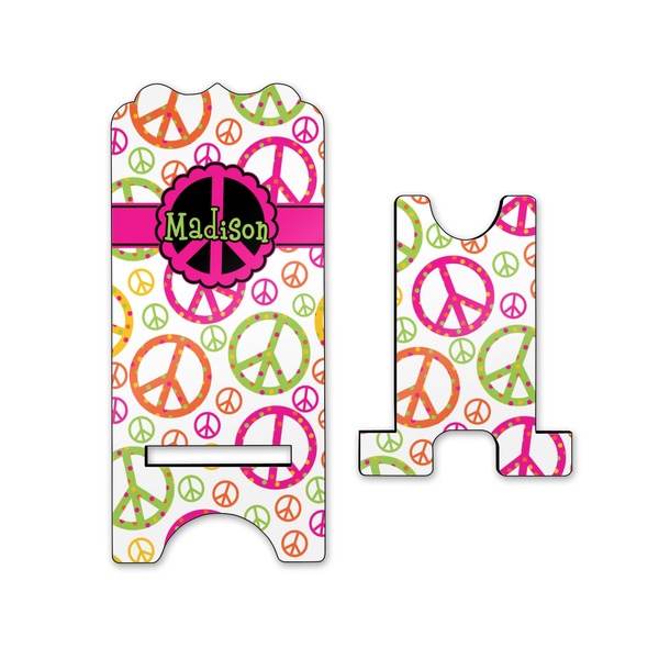 Peace Sign Stylized Phone Stand - Front & Back - Small
