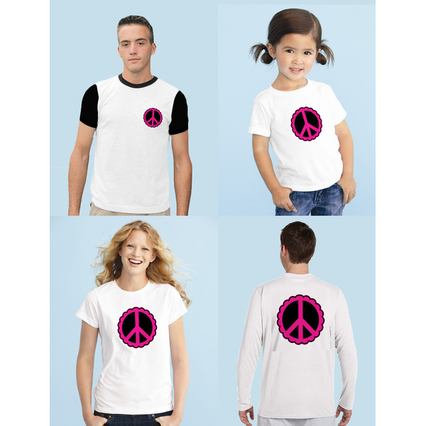 Peace Sign Sublimation Sizing on Shirts