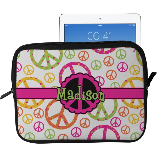 Custom Peace Sign Tablet Case / Sleeve - Large (Personalized)