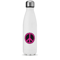 Peace Sign Tapered Water Bottle - 17 oz. - Stainless Steel (Personalized)