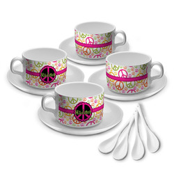 Peace Sign Tea Cup - Set of 4 (Personalized)