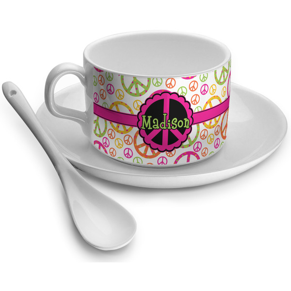 Custom Peace Sign Tea Cup (Personalized)