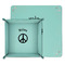 Peace Sign Teal Faux Leather Valet Trays - PARENT MAIN