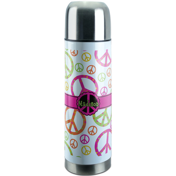 Custom Peace Sign Stainless Steel Thermos (Personalized)