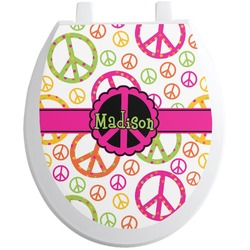 Peace Sign Toilet Seat Decal - Round (Personalized)