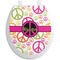 Peace Sign Toilet Seat Decal - Round (Personalized)