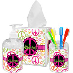 Peace Sign Acrylic Bathroom Accessories Set w/ Name or Text