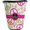 Peace Sign Trash Can Black
