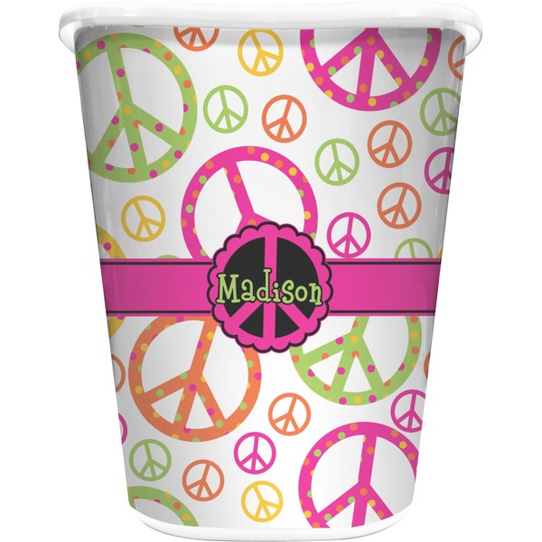 Custom Peace Sign Waste Basket (Personalized)