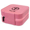 Peace Sign Travel Jewelry Boxes - Leather - Pink - View from Rear