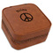 Peace Sign Travel Jewelry Boxes - Leather - Rawhide - Angled View