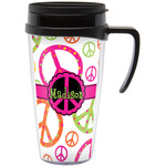Peace Sign Acrylic Travel Mug with Handle (Personalized)